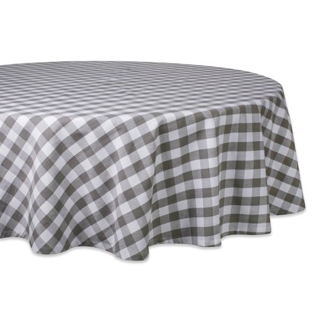 DESIGN IMPORTS 70 in. Tablecloth Checkers - Gray & White CAMZ36887